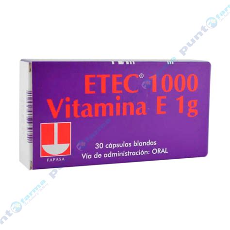 Punto Farma Etec Vitamina E G Caja De C Psulas Blandas