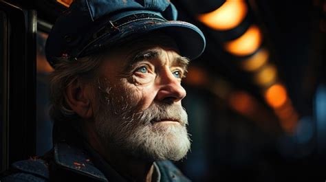 Perfil De Un Conductor De Tren Vigilante Foto Premium