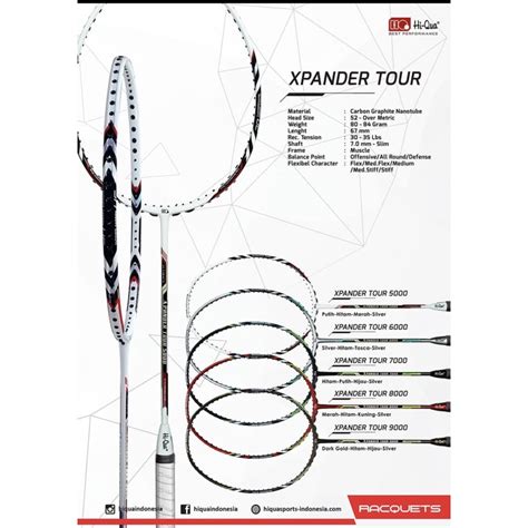 Jual Raket Badminton HIQUA XPANDER 5000 6000 7000 8000 9000 Kuat 32 Lbs