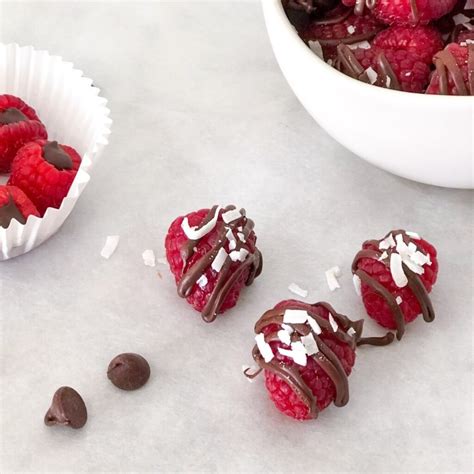 3 Ingredient Dark Chocolate Filled Raspberries With Coconut