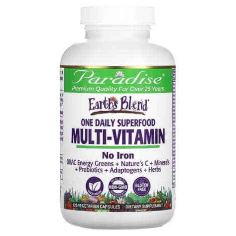 Paradise Herbs Earth S Blend Multivitamin No Iron Antioxidants