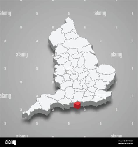 Isle of Wight county location within England 3d isometric map Stock ...