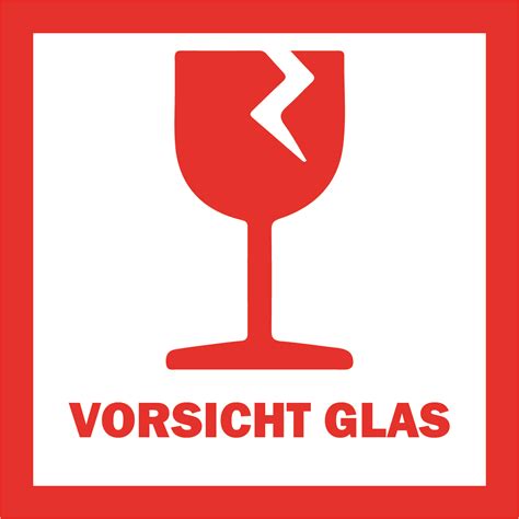 Logistiketiketten Vorsicht Glass Print Stick