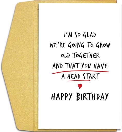 Qiliji Funny Birthday Card For Older Husband Wife Happy