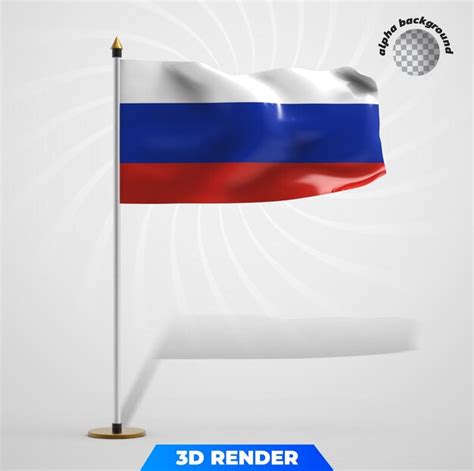 Bandeira da rússia renderização em 3d PSD Premium