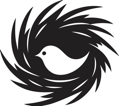 Eternal Refuge Black Bird Nest Icon Intricate Elegance Noir Bird Nest