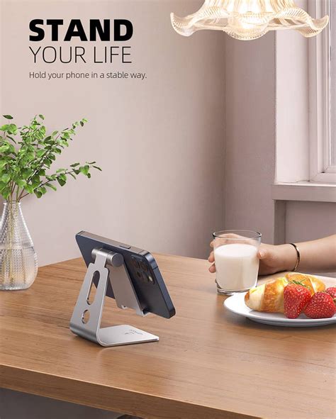 Lamicall Adjustable Cell Phone Stand Aluminum Desktop Phone Dock Hold