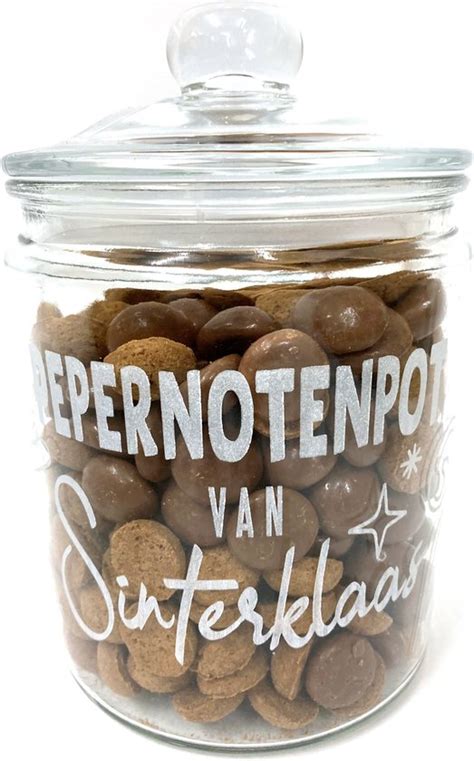 Snoeppot Voorraadpot Met Tekst Gravure PEPERNOTEN POT VAN SINTERKLAAS