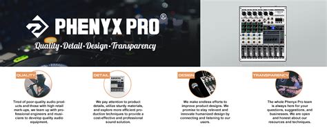 Professional Audio Mixer Phenyx Pro Ptx Mixing Console Channels