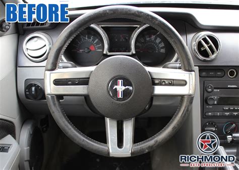 2005-2009 Ford Mustang Leather Steering Wheel Cover: Black - Richmond ...