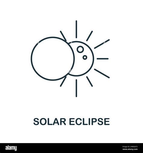 Solar Eclipse Icon Line Element From Space Collection Linear Solar