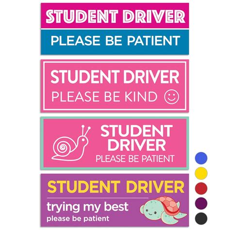 New Driver Magnet For Car Reflective Please Be Patient New Driver Signs