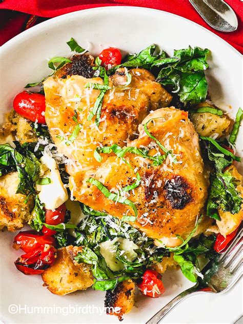 Sheet Pan Panzanella With Chicken Hummingbird Thyme