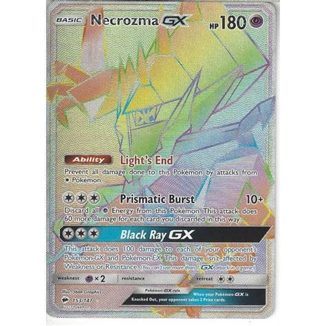 Pokemon Trading Card Game Necrozma GX 153 147 Rare Rainbow Card SM