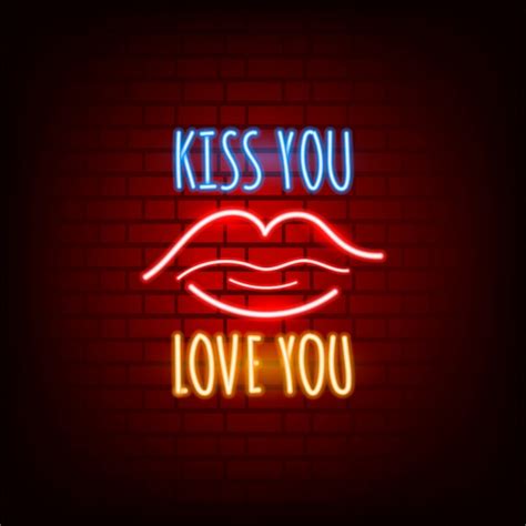 Premium Vector Neon Sign Valentines Day Glowing Text