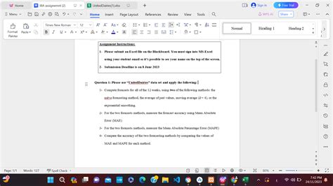 Solved Assignment Instructions Please Submit An Excel Chegg