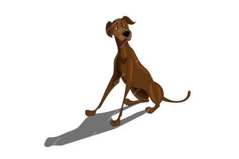 Un Perro Marrón Con Una Sombra Sobre Un Fondo Blanco Vector Premium