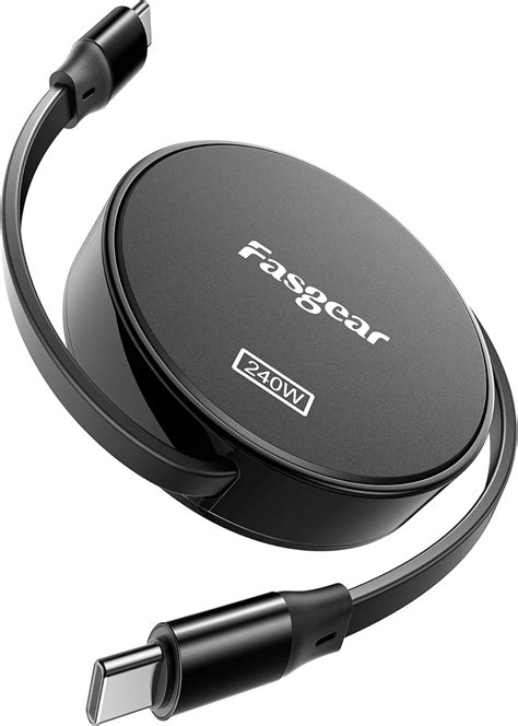 Jp Fasgear 240w Usb C Usb Cケーブル 1m 100w Usb C充電器用 巻き取り式 5a