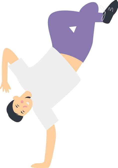street dancer character  cartoon design style  vector art