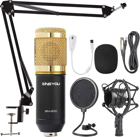 ZINGYOU BM-800 Condenser Microphone Bundle, Professional Computer Mic ...