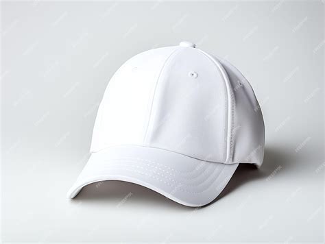 Premium Ai Image White Baseball Cap Mockup On White Background