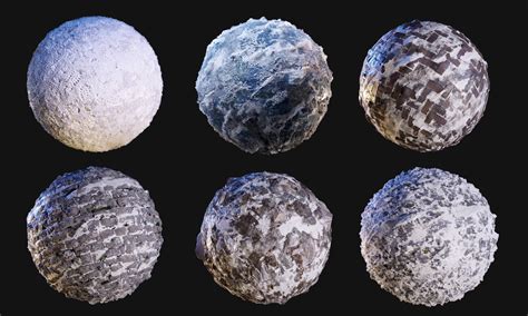 Artstation Snow Ice Seamless Pbr Texture Pack 01 Game Assets