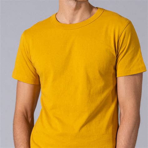 Yellow Ochre Mustard Yellow Round Neck T Shirt Minizmo