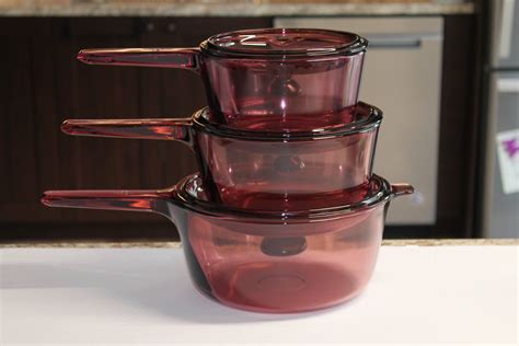 Pyrex Visions Cranberry Cookware Vintage Cranberry Corning Etsy