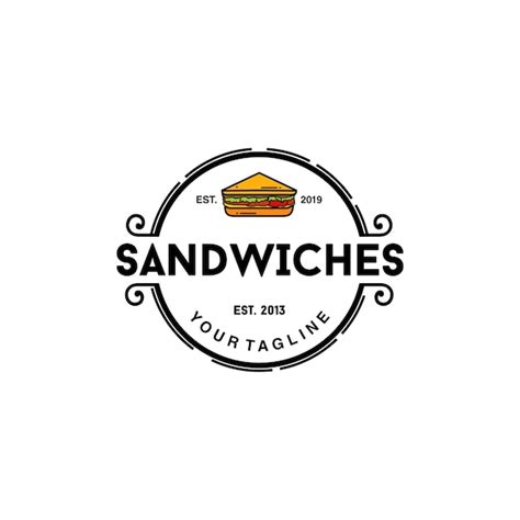 Premium Vector Sandwiches Vintage Badge Logo Design