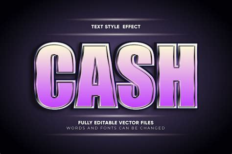 Premium Vector Cash Editable Text Effect