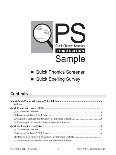 Quick Phonics Screener Third Edition Fill Online Printable Fillable Blank Pdffiller