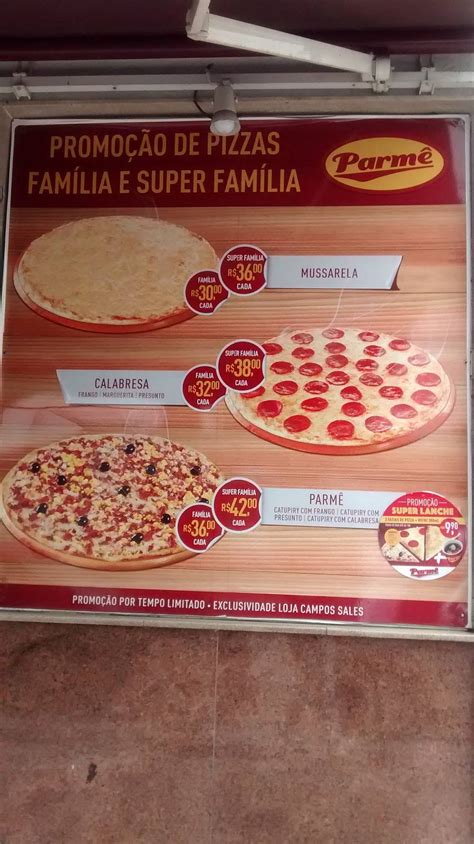 Menu at Parmê pizzeria Rio de Janeiro R Campos Sales