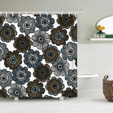 Black White Geometry Shower Curtains Waterproof Bathroom Curtain 3d