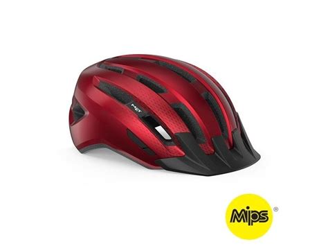 Köp Met Cykelhjälm Active/Crossover Downtown Mips Red/Glossy från MET ...