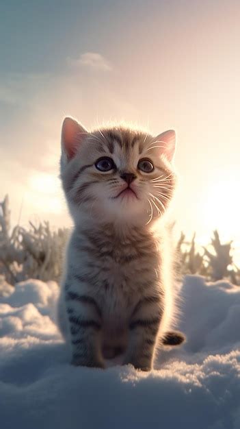 Premium AI Image | A cat in the snow