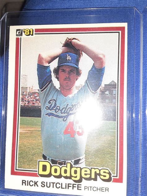 Donruss Rick Sutcliffe Los Angeles Dodgers Free Shipping Mvp