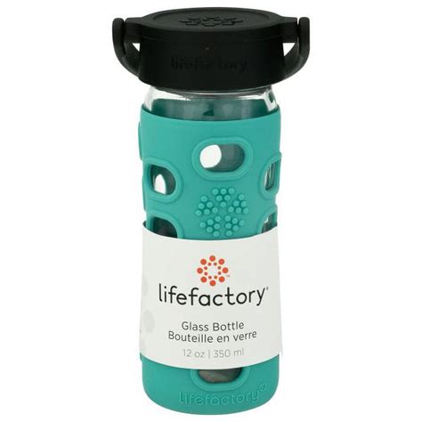 Lifefactory Glass Water Bottle With Classic Cap And Silicone Sleeve