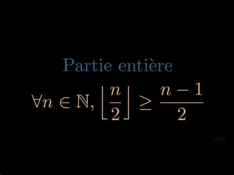 Une inégalité avec la partie entière n 2 n 1 2 YouTube