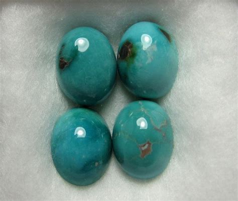 Carico Lake Mine Natural Turquoise Cabochons From Nevada 5 35 Cttw