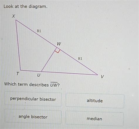 Solved Look At The Diagram Which Term Describes Overline Uw