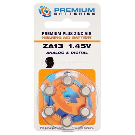 Premium Batteries Premium Plus Zinc Air Hearing Aid Batteries Za13 145v Size 13 Pr48 P13 60