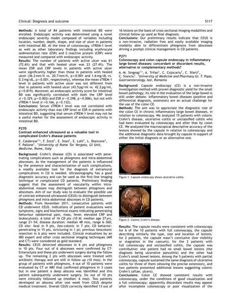 PDF P271 Colonoscopy And Colon Capsule Endoscopy In Inflammatory