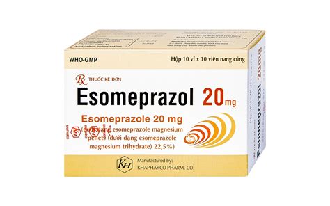 Thuốc Esomeprazol 20mg Khapharco Trị Viêm Loét Dạ Dày Hộp 10 Vỉ X 10 Viên Nhà Thuốc 5g