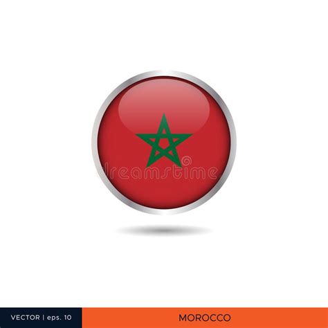 Diseño De Vectores De Bandera Redonda De Morocco Ilustración Del