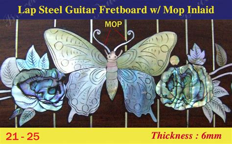 Bruce Wei Lap Steel Fretboard Wmop Inlay Scale 21 25