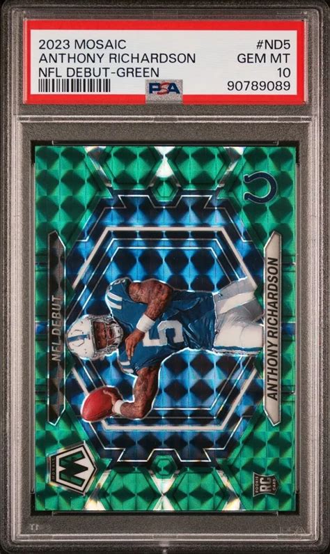 Anthony Richardson 2023 Mosaic ND 5 NFL Debut Green PSA 10 Price