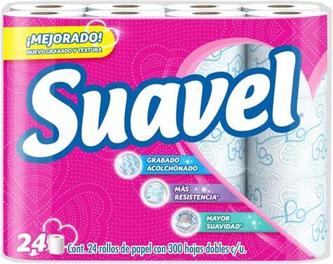 Suavel Papel Higiénico Paquete con 24 Rollos de 300 Hojas Dobles con