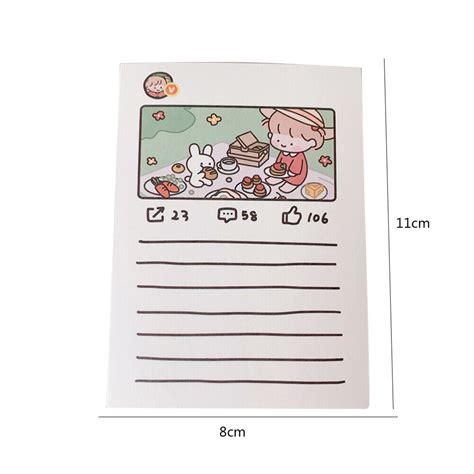 Cartoon Girl Note Paper Art Crafts Creative Message Reminder Pads