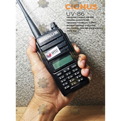 Cignus Uv Dualband Free Earpiece Portable Two Way Radio Walkie Talkie