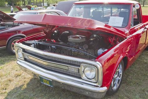 1970 Red Chevy Truck Front View Editorial Image Image Of Marion Auto